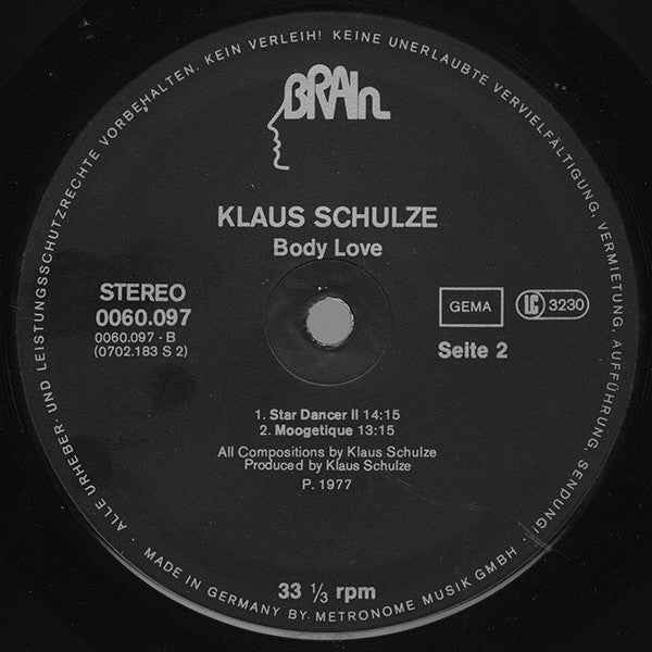 Klaus Schulze : Body Love Vol.2 (LP, Album, RE, Bla)