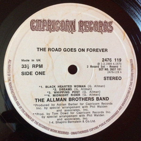 The Allman Brothers Band : The Road Goes On Forever (2xLP, Comp, Gat)