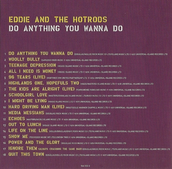 Eddie And The Hot Rods : Do Anything You Wanna Do (CD, Comp)