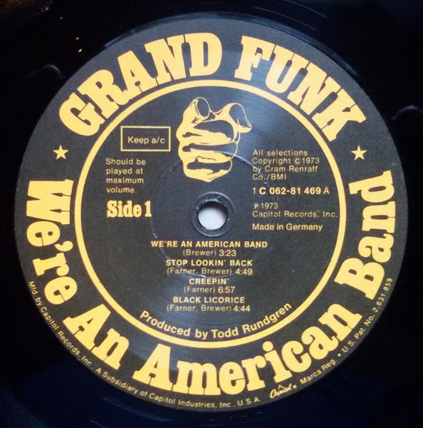 Grand Funk* : We're An American Band (LP, Album, Gat)