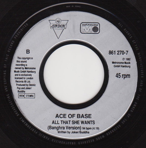 Ace Of Base : All That She Wants (7", Single, Lar)