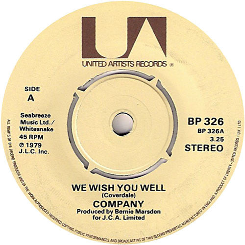 Company (19) : We Wish You Well (7")