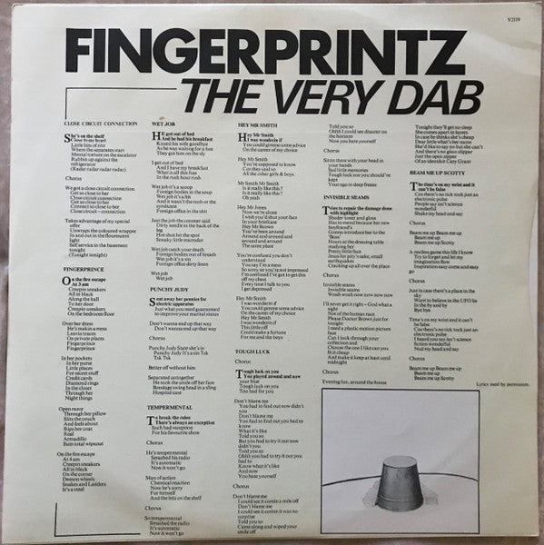 Fingerprintz (2) : The Very Dab (LP, Album)