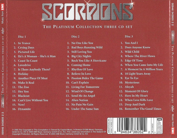 Scorpions : The Platinum Collection (3xCD, Comp)