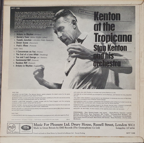 Stan Kenton : Kenton At The Tropicana (LP, Album)