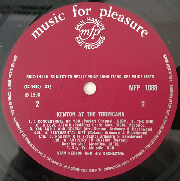 Stan Kenton : Kenton At The Tropicana (LP, Album)