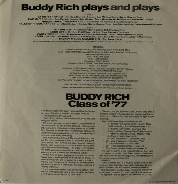 Buddy Rich : Buddy Rich Plays And Plays And Plays (LP, Album)