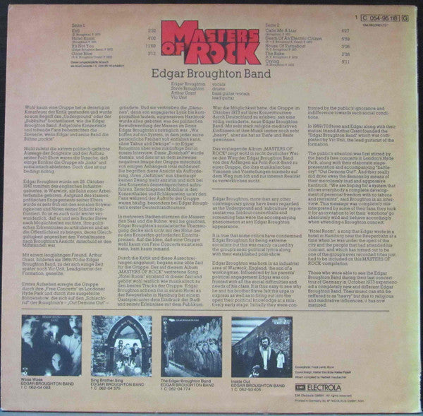 Edgar Broughton Band* : Masters Of Rock (LP, Comp)