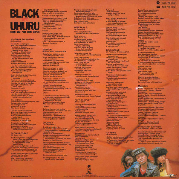 Black Uhuru : Red (LP, Album)