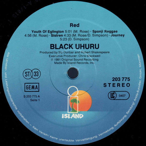 Black Uhuru : Red (LP, Album)