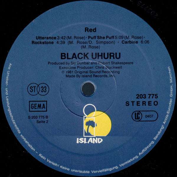 Black Uhuru : Red (LP, Album)