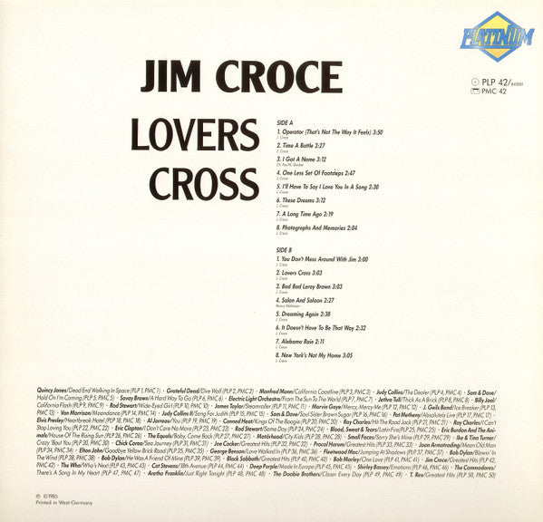 Jim Croce : Lover's Cross (LP, Comp)