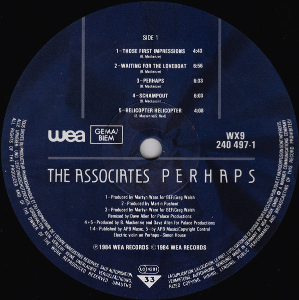 The Associates : Perhaps (LP, Album)