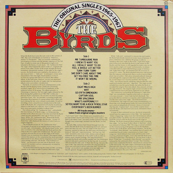 The Byrds : The Original Singles 1965-1967 Volume 1 (LP, Comp, Mono)