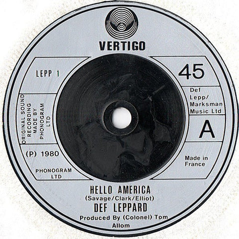 Def Leppard : Hello America (7", Single)