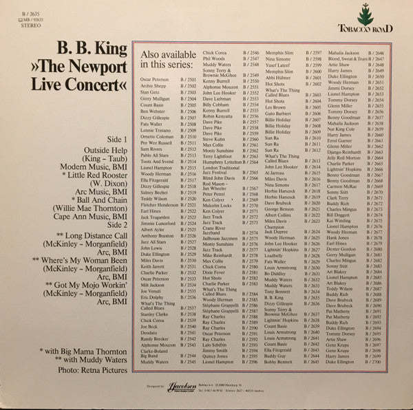 B.B. King Featuring Muddy Waters, Big Mama Thornton : The Newport Live Concert (LP, Album, RE)