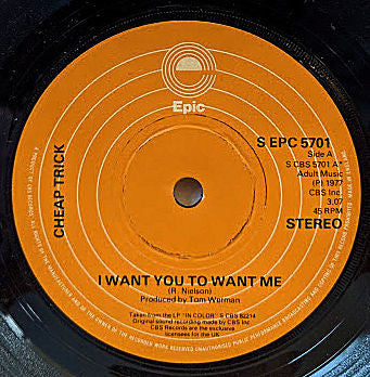 Cheap Trick : I Want You To Want Me / Oh Boy (Instrumental Version) (7", Single)