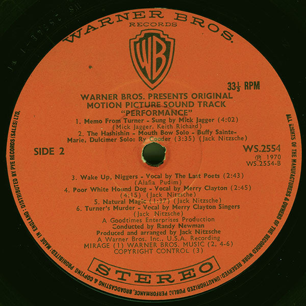 Various : Performance: Original Motion Picture Sound Track (LP, Album)