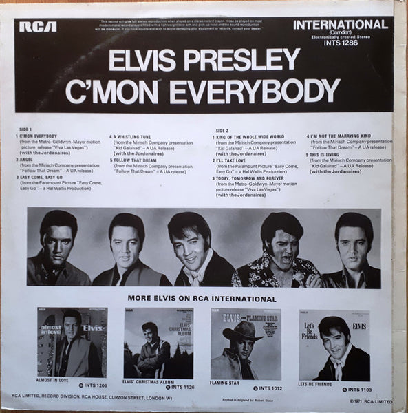 Elvis Presley : C'mon Everybody (LP, Album, Comp)