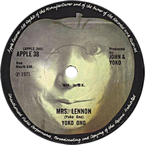 Yoko Ono : Mrs. Lennon (7", Single)