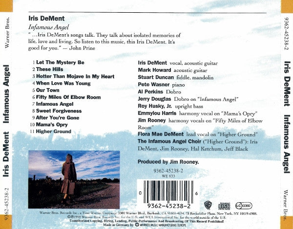 Iris DeMent : Infamous Angel (CD, Album)