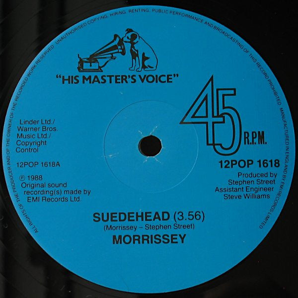 Morrissey : Suedehead (12", Single, Gol)