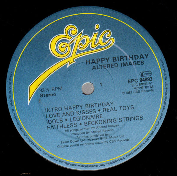 Altered Images : Happy Birthday (LP, Album)