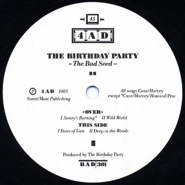 The Birthday Party : The Bad Seed (12", EP)