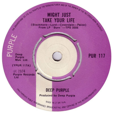 Deep Purple : Might Just Take Your Life (7", Single)