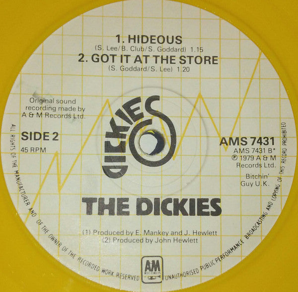 The Dickies : Banana Splits (7", Single, Yel)