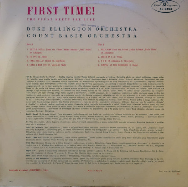 Duke Ellington - Count Basie : First Time! The Count Meets The Duke (LP, Album, Mono)