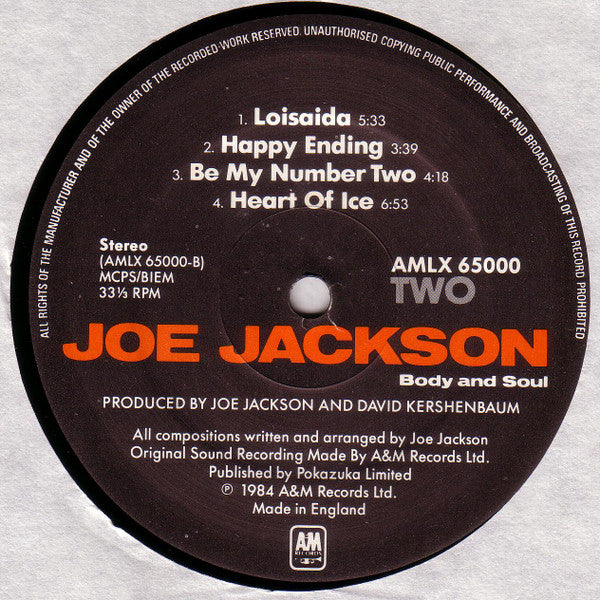 Joe Jackson : Body And Soul (LP, Album)