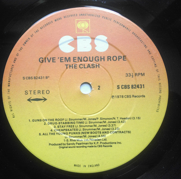 The Clash : Give 'Em Enough Rope (LP, Album)