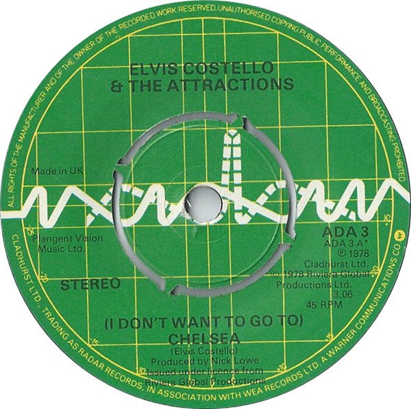 Elvis Costello And The Attractions* : (I Don't Want To Go To) Chelsea (7", Single, Kno)