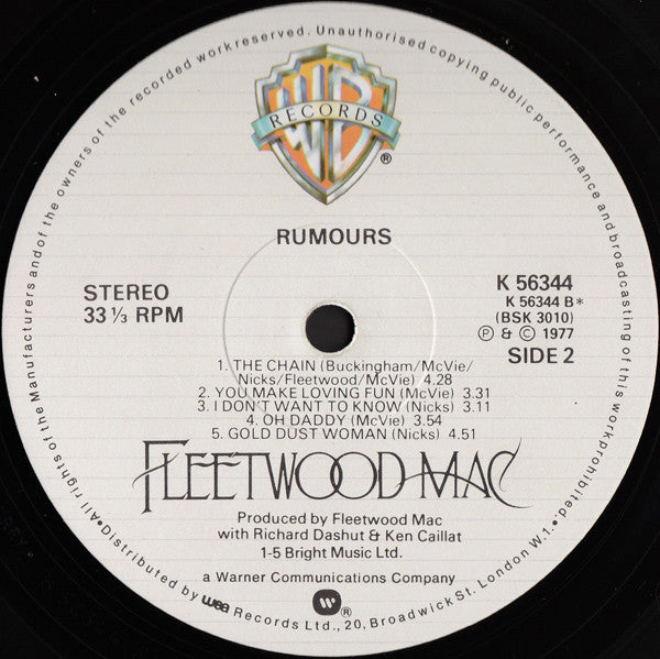 Fleetwood Mac : Rumours (LP, Album, RP)