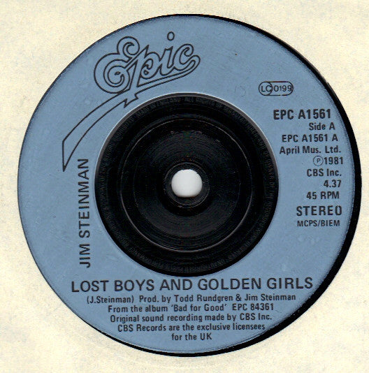 Jim Steinman : Lost Boys And Golden Girls (7", Single)