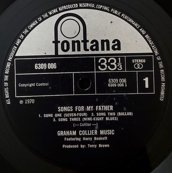 Graham Collier Music Featuring Harry Beckett : Songs For My Father (LP, Album)