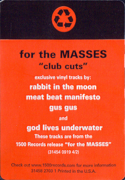 Various : For The Masses - Club Cuts (12", Comp)