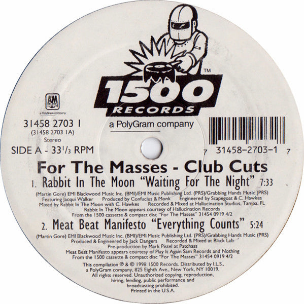 Various : For The Masses - Club Cuts (12", Comp)