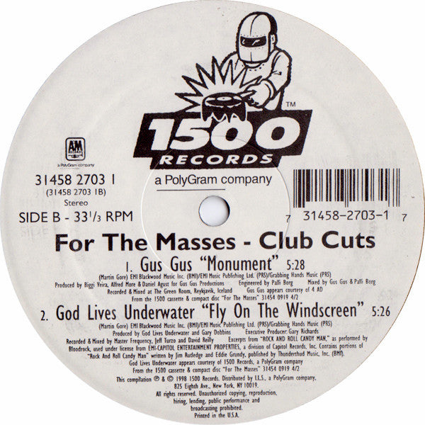 Various : For The Masses - Club Cuts (12", Comp)