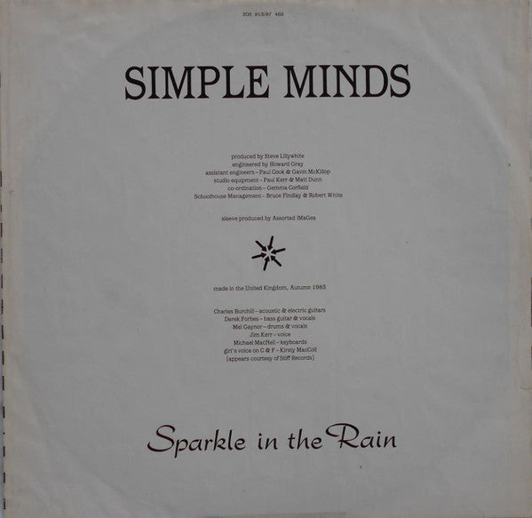 Simple Minds : Sparkle In The Rain (LP, Album, Son)