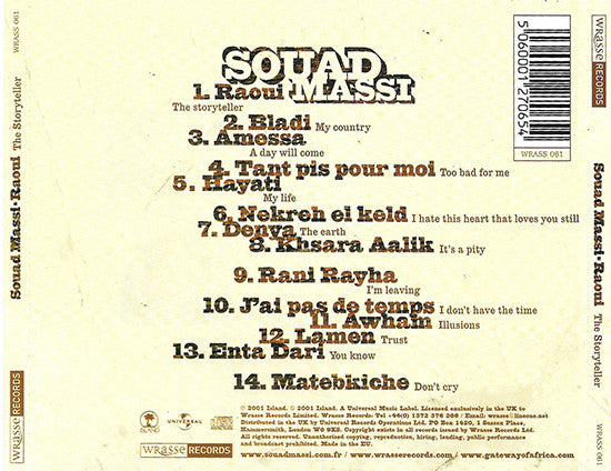 Souad Massi : Raoui (CD, Album)