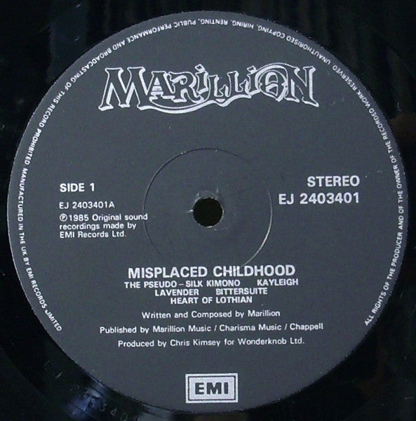 Marillion : Misplaced Childhood (LP, Album, Bla)