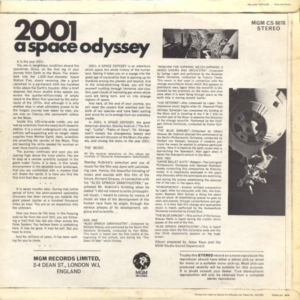 Various : 2001: A Space Odyssey (Music From The Motion Picture Sound Track) (LP, Comp)