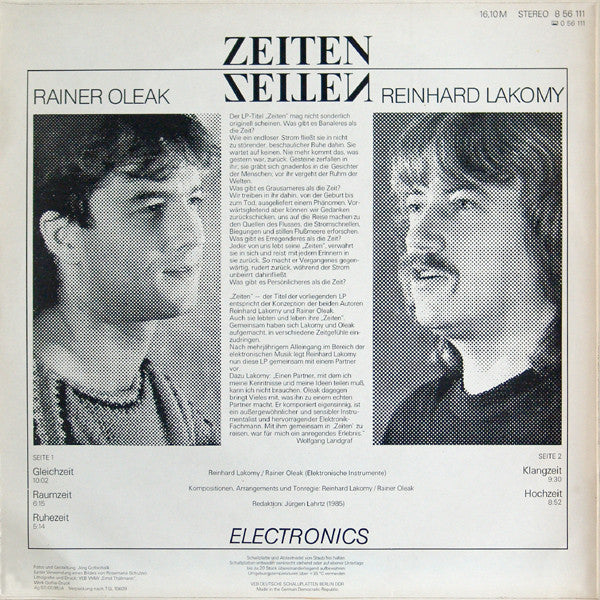 Reinhard Lakomy & Rainer Oleak : Zeiten (LP, Album)