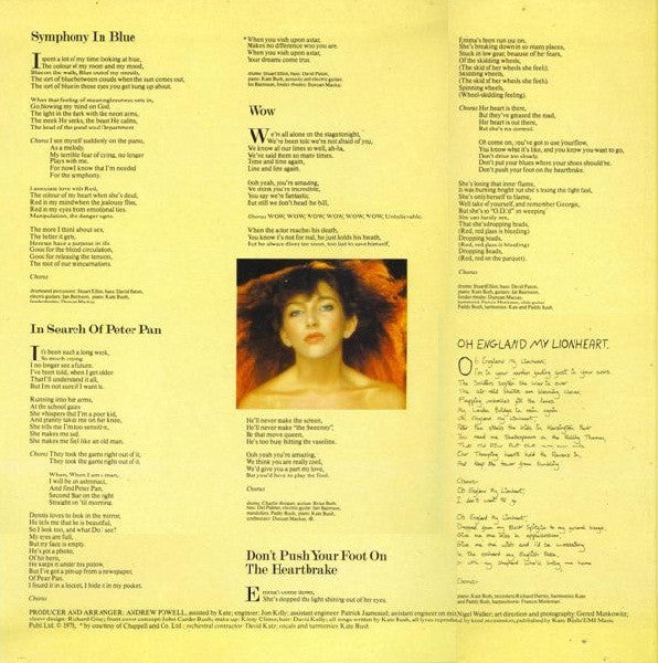 Kate Bush : Lionheart (LP, Album, RE, Che)