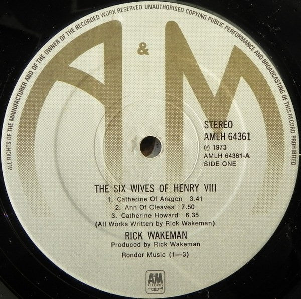 Rick Wakeman : The Six Wives Of Henry VIII (LP, Album, RE, Gat)