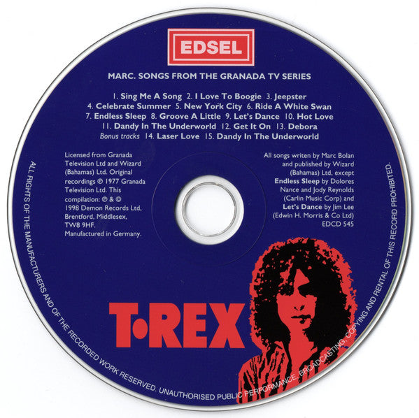 Marc Bolan & T. Rex : Marc - Songs From The Granada TV Series (CD, Album, RE)