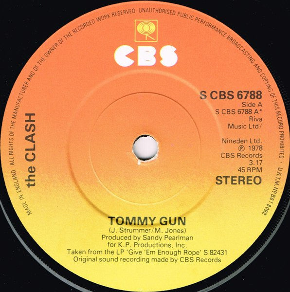 The Clash : Tommy Gun (7", Single)