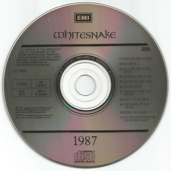 Whitesnake : 1987 (CD, Album, Son)